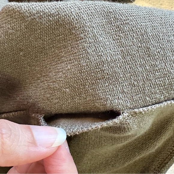 DKNY active olive green open front, belted cardigan, women, no size tag - Picture 11 of 11